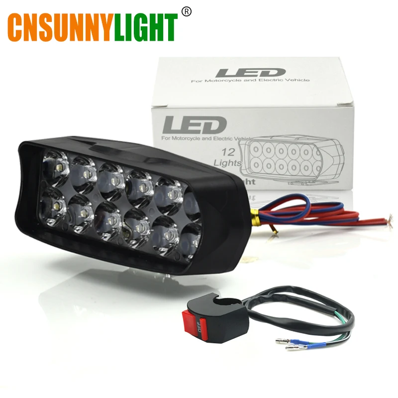 

CNSUNNYLIGHT 1pc LED Motorcycle Spotlight 3000LM Super Bright Scooter ATV Motor Headlights Accessories Moto DRL Fog Spot Lights