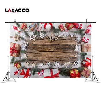 

Laeacco Christmas Gifts Snowflake Wooden Boards Photography Backgrounds Vinyl New Year Home Decor Backdrops For Photo Studio