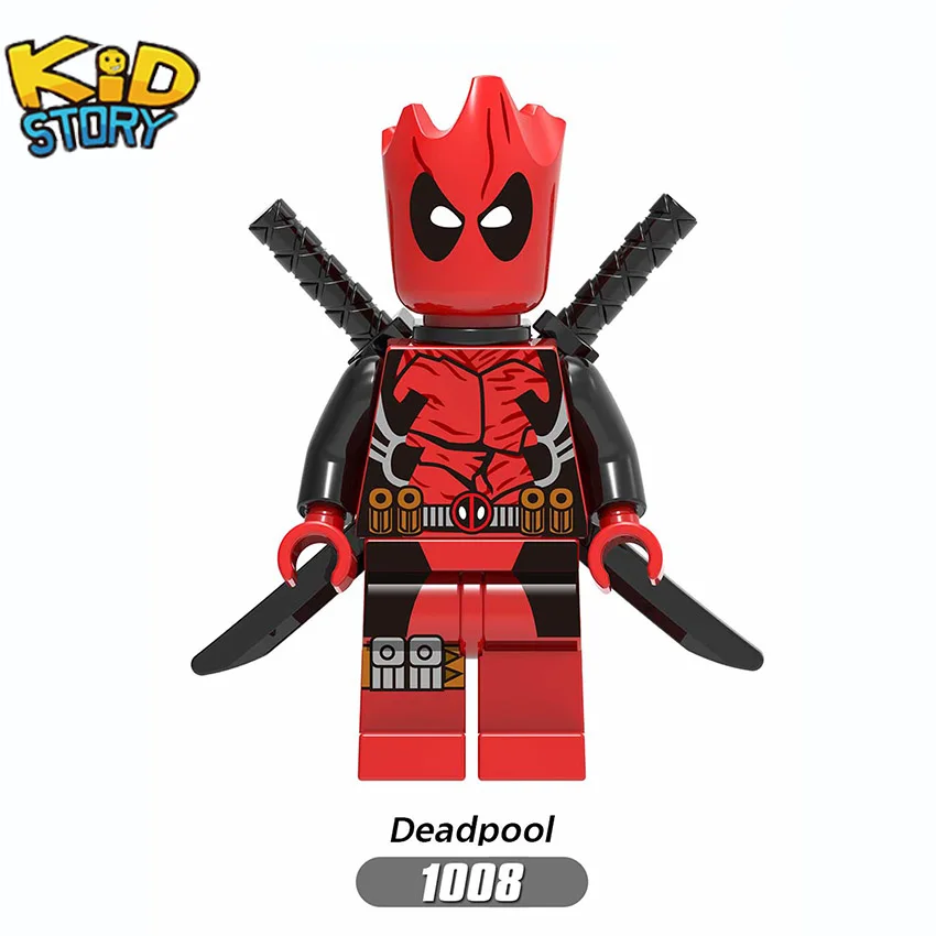 Фигурки Мстителей marvel, Железный человек, привидение, всадник, танос, Человек-паук, Бэтмен, Плеймобил, фильм, строительные блоки, игрушки для детей - Цвет: Deadpool