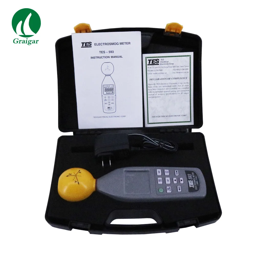 Тайвань TES-593 ЭМП измеритель трехосного Data Logger