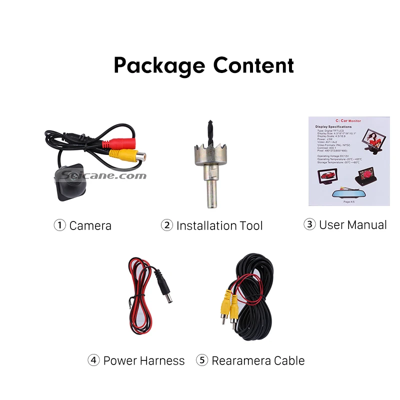 Seicane, водонепроницаемая автомобильная парковочная система Assistanc, резервная камера ночного видения, камера заднего вида, 170 градусов, высокая четкость, Цвет CCD