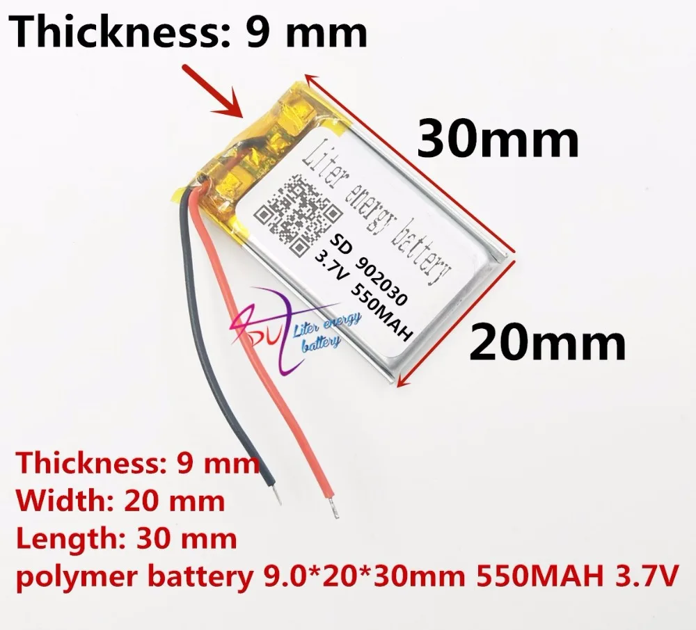 

best battery brand Size 902030 3.7V 550mah Lithium polymer Battery with Protection Board For MP3 MP4 PDA Digital Product Free Sh