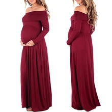 Maternity Maxi font b Dresses b font 2017 Maternity Photography Props Chiffon Vestidos Off Shoulders Maxi