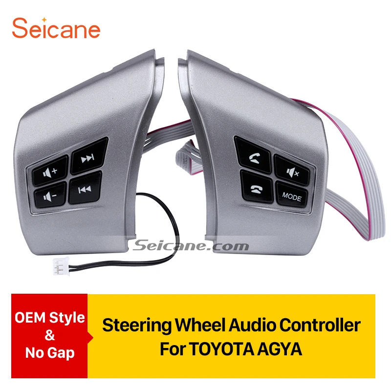 

Seicane Car Music Volume Bluetooth Phone Call Remote Button for TOYOTA AGYA support Studying Steering Wheel Audio Controller