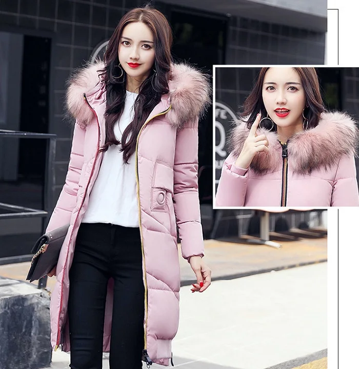2017 New winter coat women long jacket Collar Hooded Woman Parka Womens cotton padded Coats Thick Jacket+27 (2)