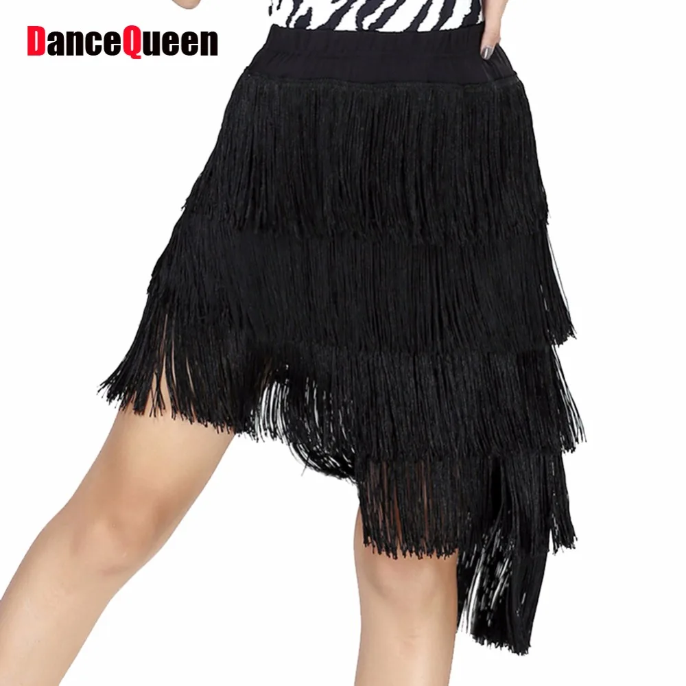 Buy Women Latin Dance Fringe Skirt Black/Red Cha Cha/Rumba/Samba Dancing Skirt