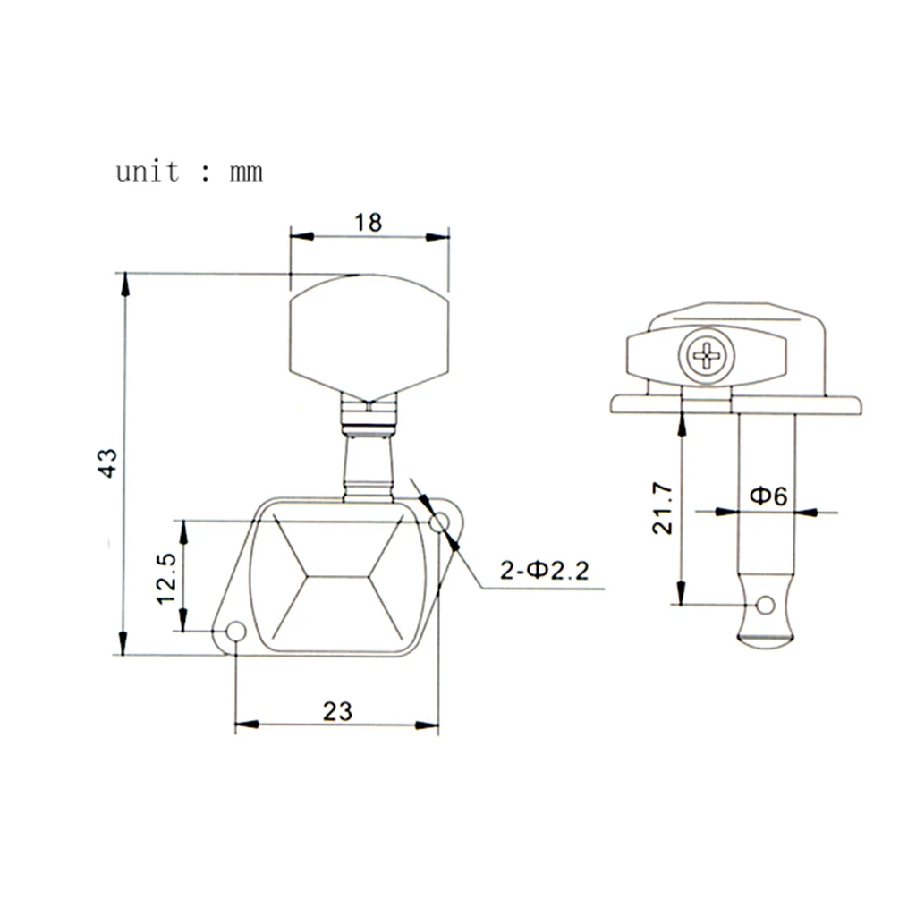 Zinc Alloy 6R Semiclosed Tuning Pegs Tuner Machine Head Electric Guitar Part Musical Instruments Accessories