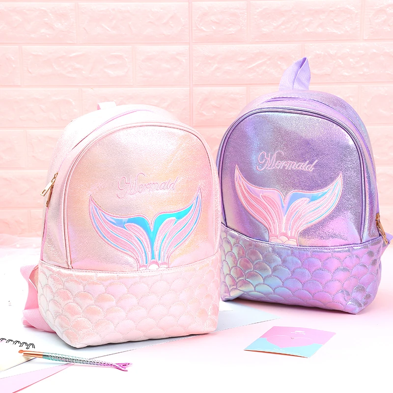 

Cute Laser Leather Mermaid School Backpack Hologram Women Backpacks School Bag For Teenagers Student Girls Book Bag