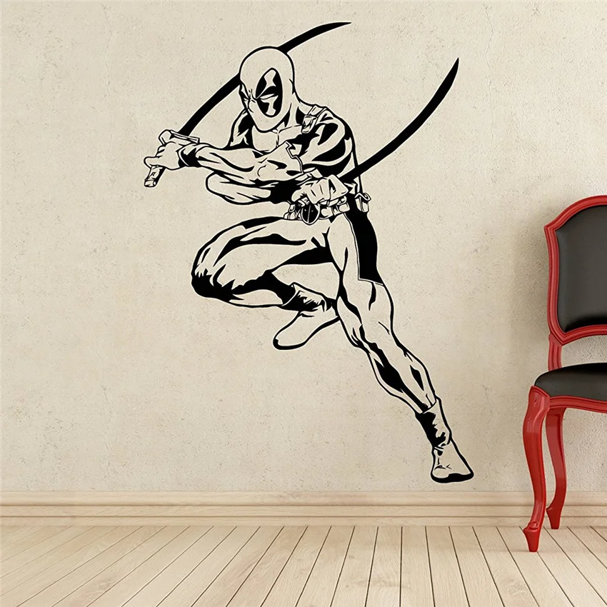 Design Superhero Vinyl Sticker Wall Decor Waterproof Decal Wall