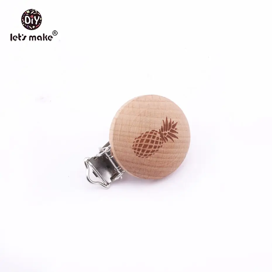 Pacifier Clip 50pc Round Wooden Engrav Customizable Personalise Baby Wooden Dummy Clip Accessory Neutral Gift Nurse Charms Beads