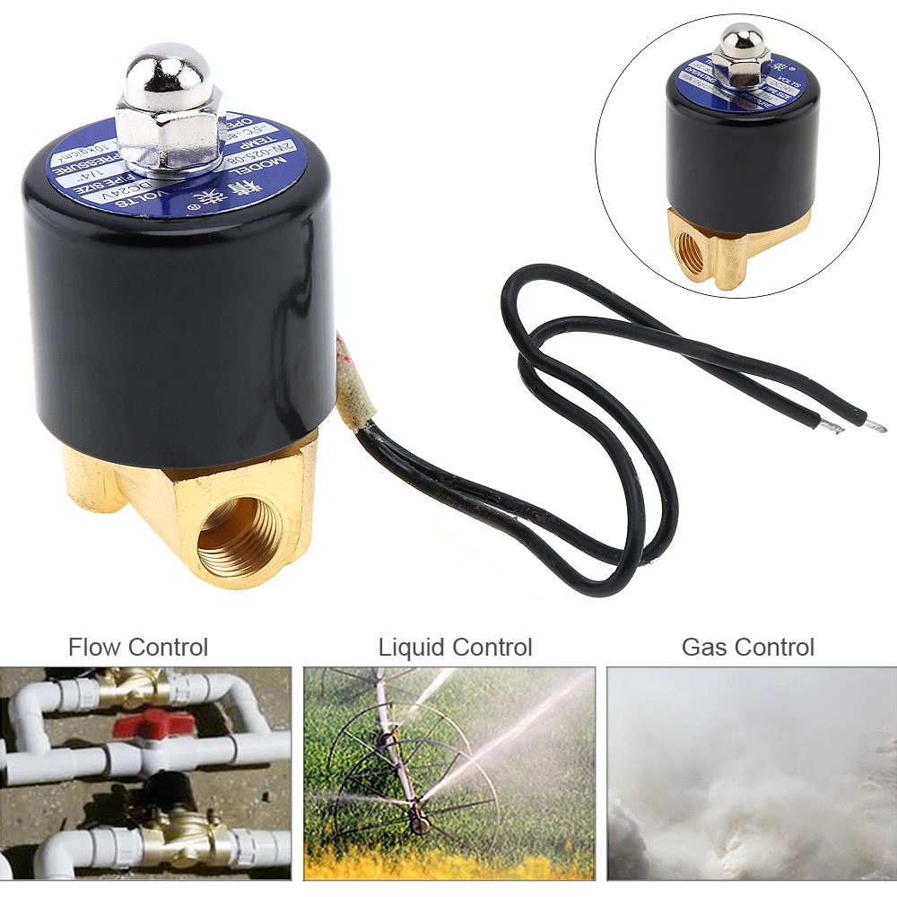 1/4 &quotDC 24V Электрический электромагнитный клапан пневматический латунный корпус
