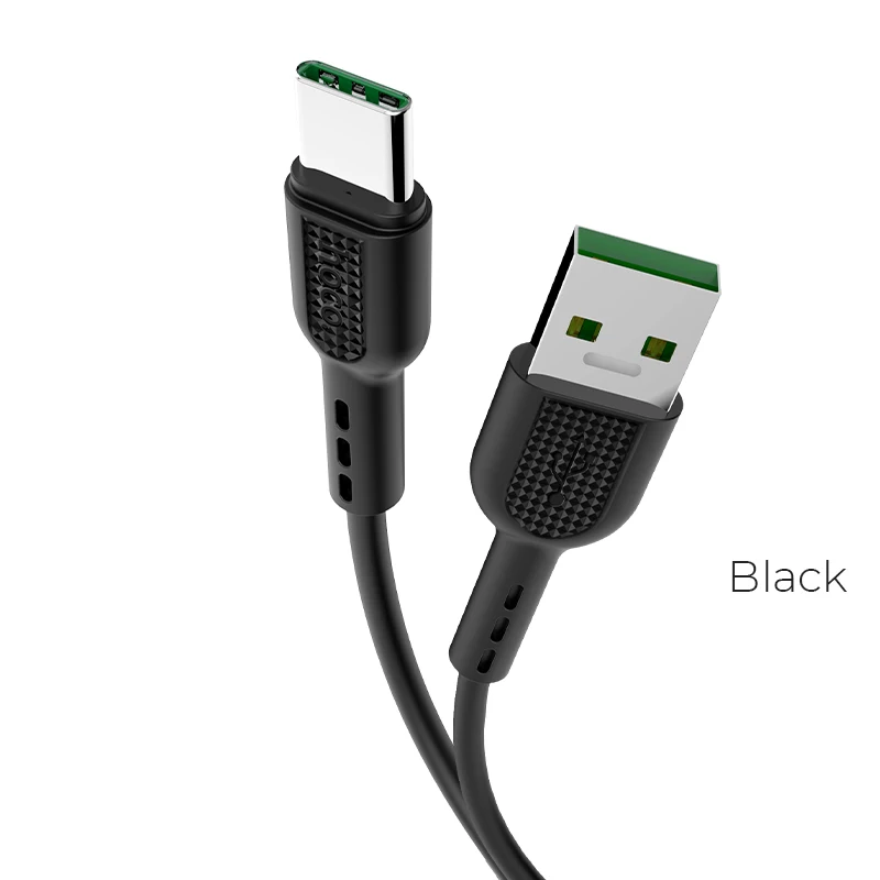 HOCO 5A usb type-C кабель для huawei P30 P20 PRO Супер зарядка USB C кабель для huawei Honor V20 20 V10 100 см - Цвет: black