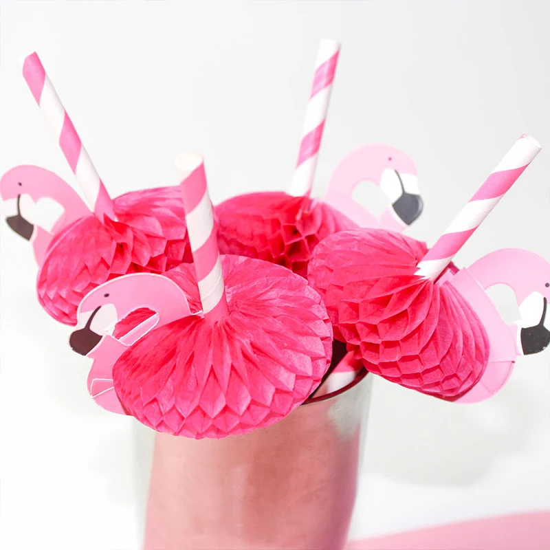 10PCS 3D Pink Flamingo Straws Summer pool Jungle Paper Drinking Straw  Birthday Wedding Party Decorations Adult Flamingo Straws - AliExpress