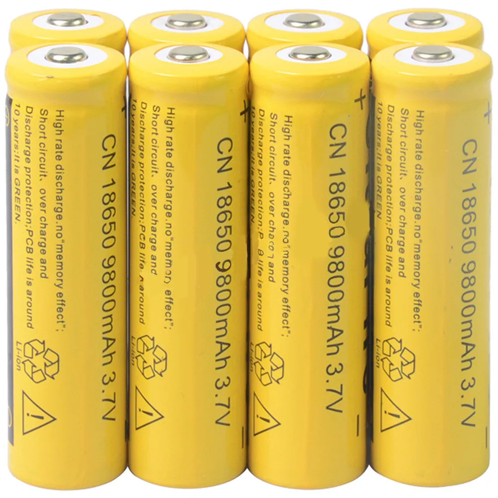 

CARPRIE 8Pcs 3.7V 18650 9800mah Li-ion Rechargeable Battery For LED Flashlight Torch or electronic gadgets