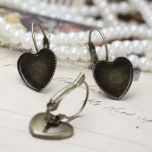 Медное покрытие в форме сердца провода слуховой аппарат серьги/ювелирных изделий/12 мм