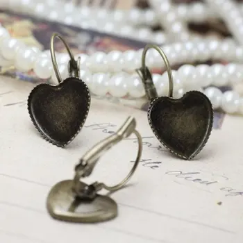 

free shipping!!! wholesale copper plating heart shape wire ear loop Earrings /jewelry findings/12mm