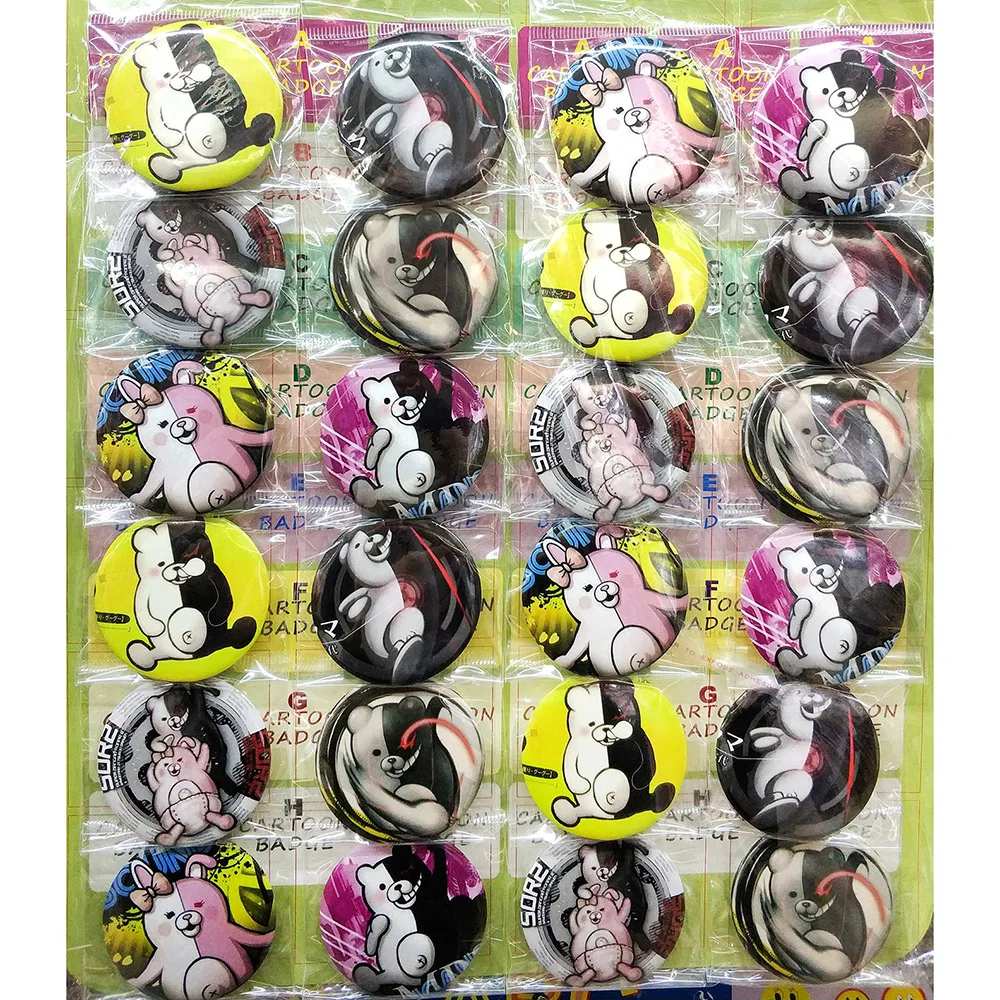 

Love Thank You Danganronpa monokuma 58MM 12/24 pcs lot PIN BACK BADGE BUTTON BROOCH GIFT TOY Anime comics party