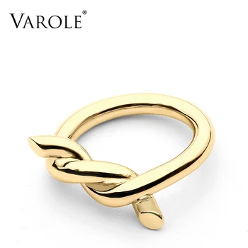 

VAROLE High Quality Knotted copper Midi Rings Gold color Knuckle Rings For Women and Men Fashion Jewelry Bagues Christmas gifts