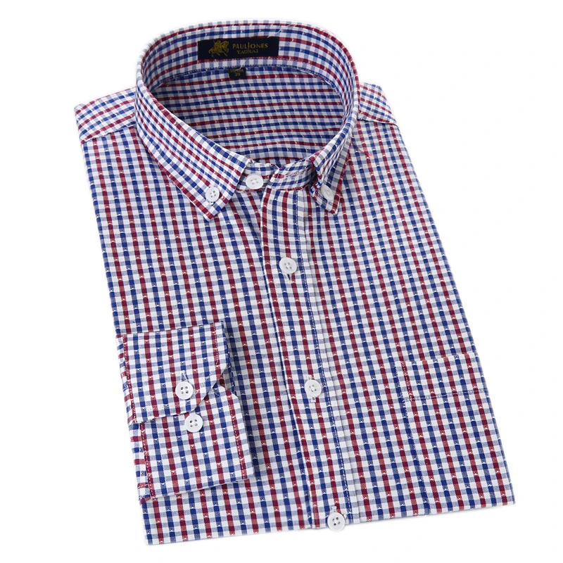 Мужская рубашка в клетку с отложным воротником и длинным рукавом|shirt small|fit shirtregular