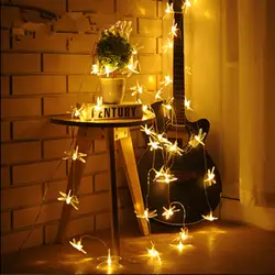 Рождественские огни 10-50 м светодиодный 8 режимов AC Стрекоза сказочные гирлянды для рождественские вечерние украшения для сада наружная