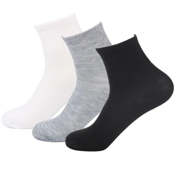 

JULY'S SONG Socks Men Socks Cotton High Quality Black White Gray Dress Socks Men Short Socks Bamboo
