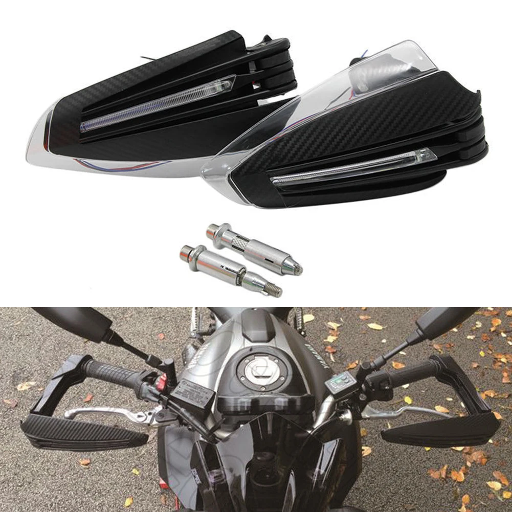 

1 Pair Night Decorate Anti Fall Windproof Turn Signal Light Frame Shield Led ABS Accessories Motorcycle Handguard Protection
