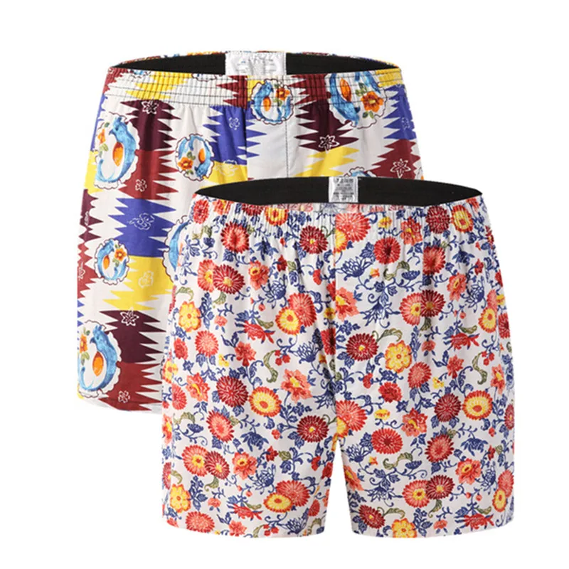 Kaufen 4pack Classic prited Boxer Baumwolle Herren Unterwäsche Badehose Woven Homme Pfeil Höschen Boxer mit Elastische Bund Shorts Lose männer