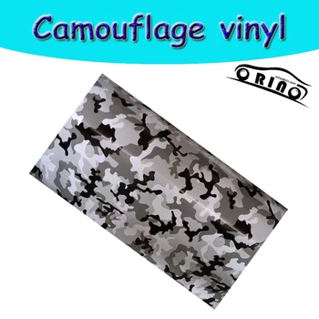 

Hight quality Snow White grey black Camouflage Film Vinyl With Air Bubble Free Vehicle Wrap Stickers Size 1.52x30m/Roll
