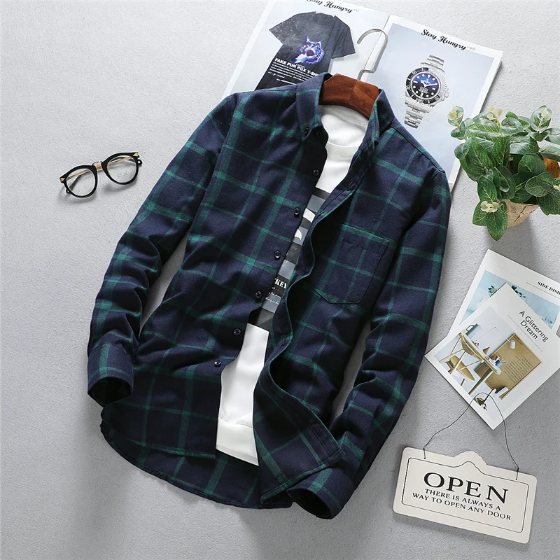 Mens Long Sleeve Shirt Solid Oxford Dress With Left Chest Pocket Male Casual Regular-fit Tops Button Down Shirts long sleeve shirt men casual shirt