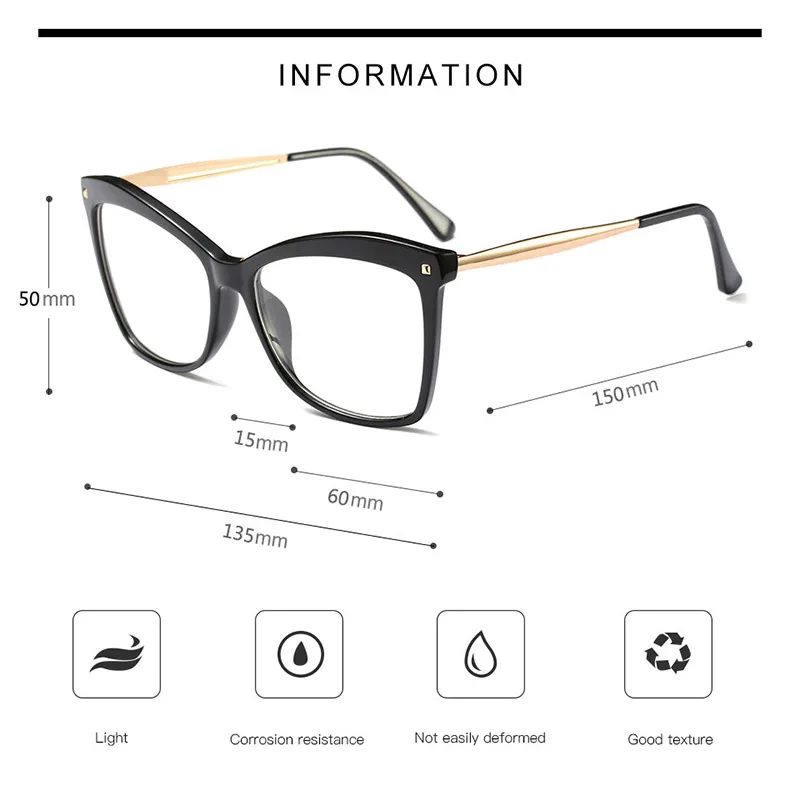 Fashion Woman Acetate Optical Eyeglasses Big Size Oversized Stylish Frame Spectacles for Women Prescription Glasses Frame Female