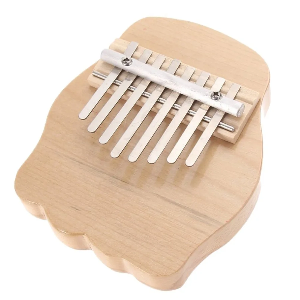 Buy NEW Gift Mini Round Wooden 8 Keys Finger Thumb Piano Musical Instrument