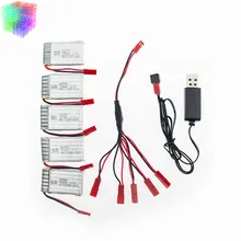 MJX X800 3.7 V 750 mAh lipo batterie 5 pcs avec USB chargeur pour x400 X300C au lithium batteries rc Hélicoptères avions drone pièces