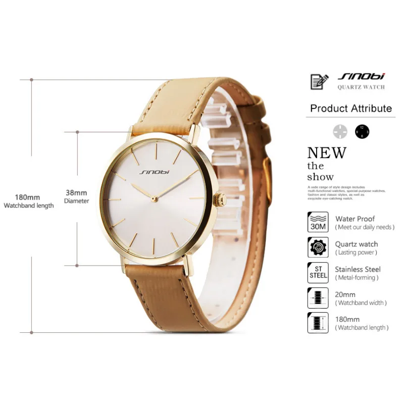 Часы SINOBI женские модные кожаные повседневные кварцевые 2019|gift gifts|gift womengift clock |