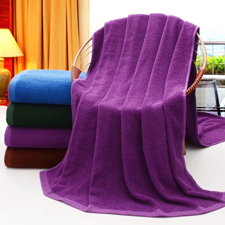 purple bath towel