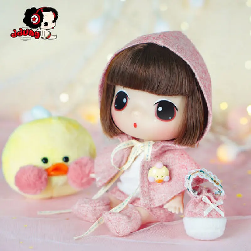 Dнавоз короткие волосы розовая накидка сменные куклы детская BJD новая кукла