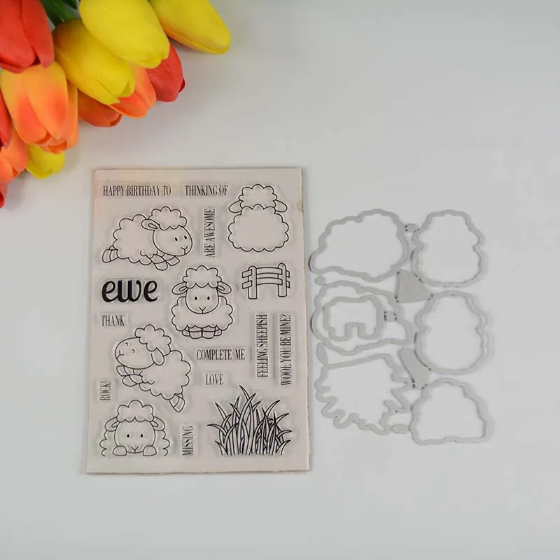 Ewe прозрачный значок/координации die для DIY Скрапбукинг/карты/Дети забавное украшение поставки