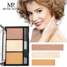 MUSIC ROSE Makeup Face Powder Three-color High-gloss Pearl Powder Natural Three-dimensional Blush Powder Repair Capacity Powder румяна milani rose powder blush 08 цвет 08 tea rose variant hex name f4587a