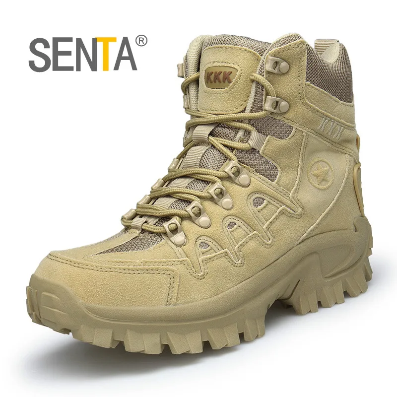 SENTA Special Forces Tactical Camping Shoes Men Waterproof Hiking Shoes Tactical Boots