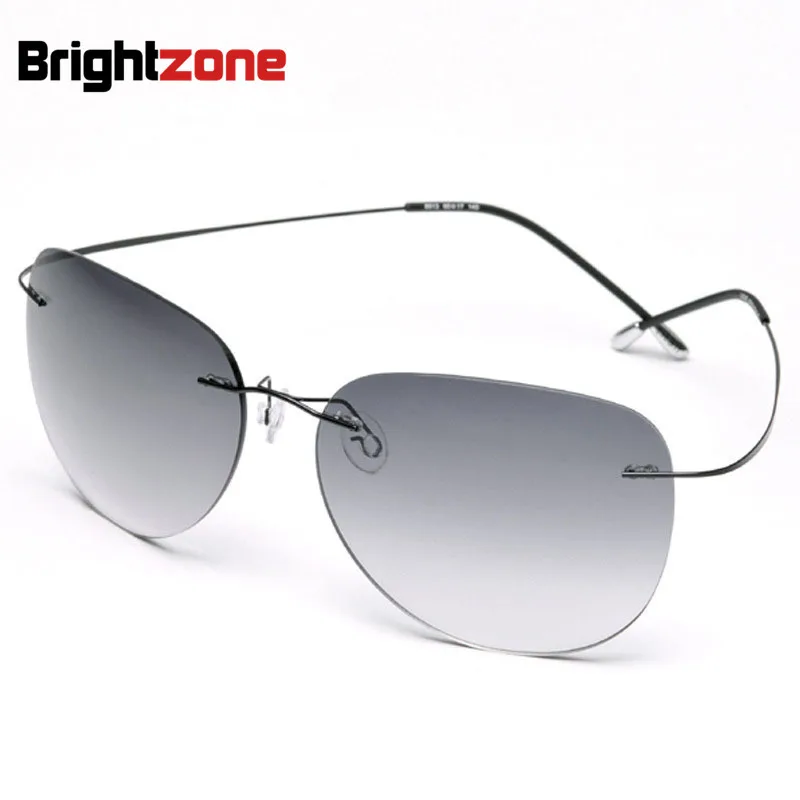 

Highest quality New Titanium Frame Gradient Rimless Sunglasses Eyeglasses Men women Driving eyeglasses With Case Oculos de grau