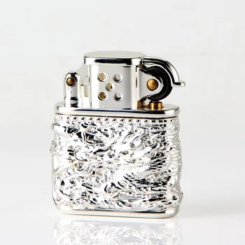 

CHIEF silvery Armor Dragon Gas Cigarette Lighter Cigarettes Kerosene Flint Petrol Vintage Gasoline Lighter Oil Petrol Refillable
