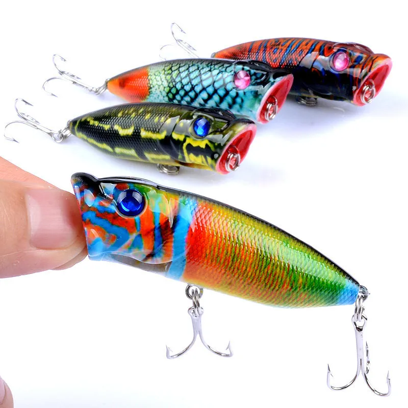 

1Pcs 6.5cm/10.9g Panited Floating Popper Fishing Lure Bait Wobblers Crankbait Bionic Artificial Fishing Bait Lure With Hook