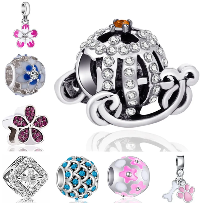 

Enamel Small Maple Leaf Balloon Horse Cross Cat Flowers Charms Beads Fit Pandora Bracelets DIY Pulsera for Women Girl Jewelry