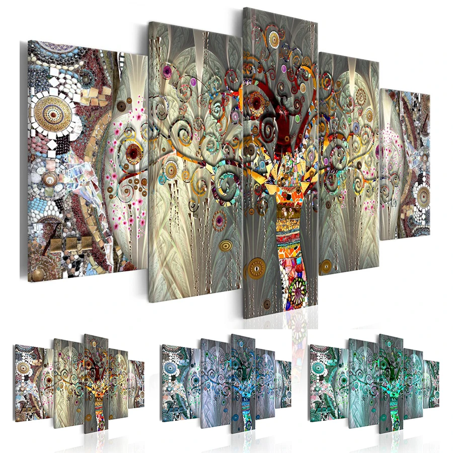 

2019 Abstract Tree Art Design Canvas Print Modern Home Decoration, Choose Color:Red,Green,Blue & Size:3( No Frame )