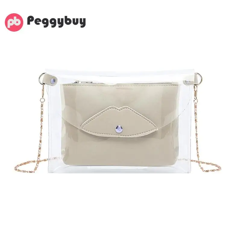 

Fashion Crossbody Bags for Women Simple Handbag Beach Bags Casual Transparent Versatile Solid Color Soft Shoulder Messenger Bags
