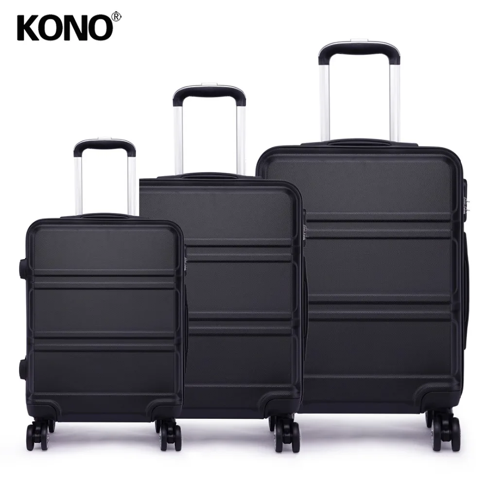 

KONO Rolling Hand Luggage Travel Suitcase Hard Shell ABS Boarding Check In Carry on Trolley Case Bags 20 24 28 Inch Set YD1871L