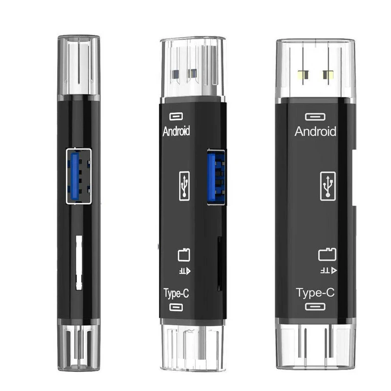 Raugee type C и Micro USB OTG карта адаптер 3 в 1 ридер флэш накопитель TF разъем для чтения