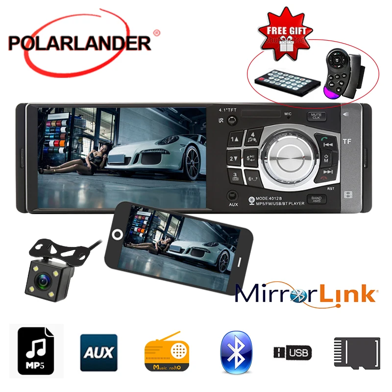 4 1 &quot1DIN авторадио радио FM/USB/TF/AUX автомобильный MP5/MP4 плеер Bluetooth управление колесом