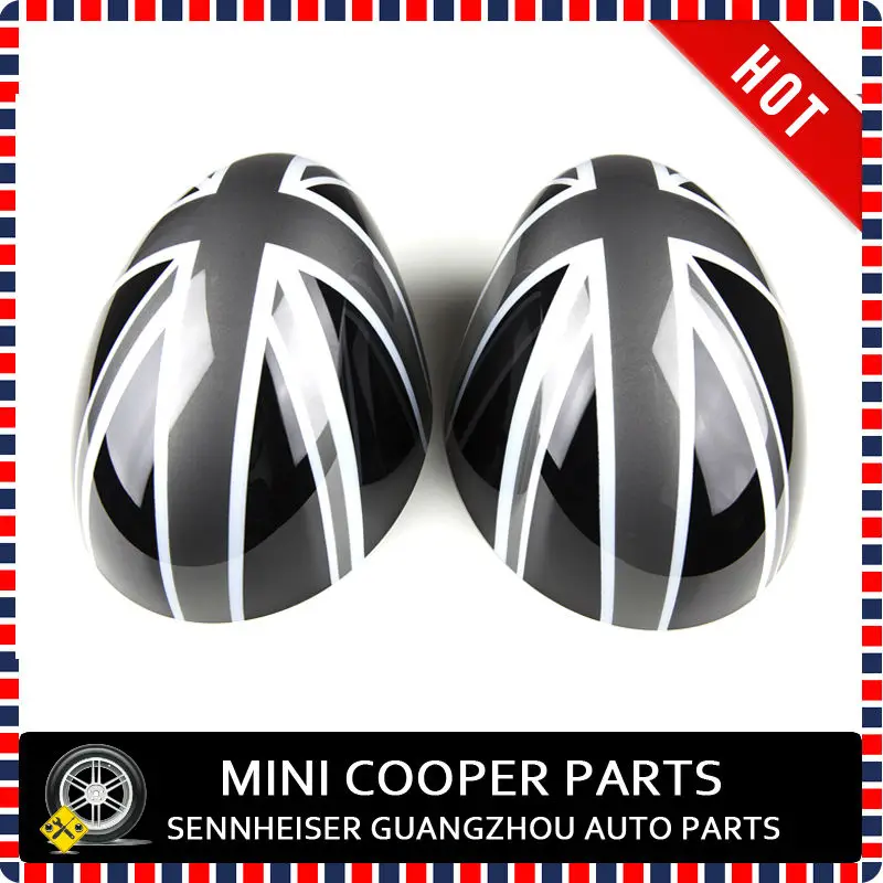Black Union Jack Style Side Mirror Cover-2