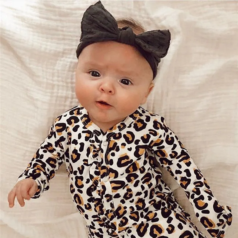 Для Новорожденных Для маленьких мальчиков и девочек одежда унисекс Leopard полосатый хлопок комбинезон с длинными рукавами комбинезон, детская одежда