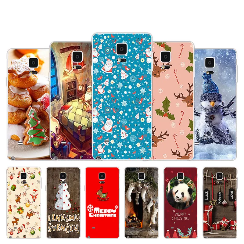 

for Samsung Galaxy Note 4 N9100 Phone Case Christmas Season Design Protective TPU Back Cover for Samsung Galaxy Note4 Coque Capa